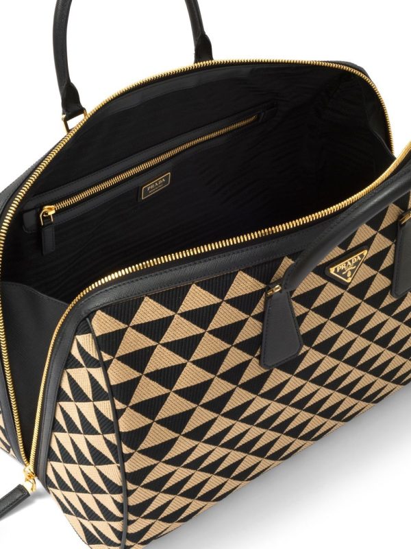 Prada Symbole embroidered fabric travel bag - Image 5
