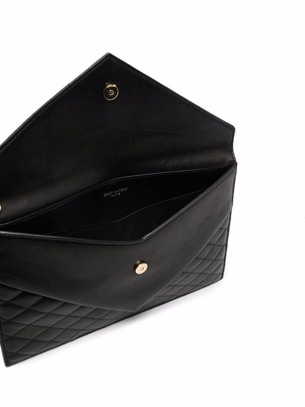 Saint Laurent Gaby quilted envelope clutch bag - Image 5