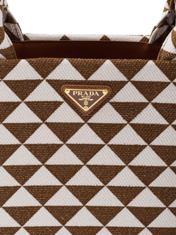 Prada large Symbole embroidered tote bag - Image 5