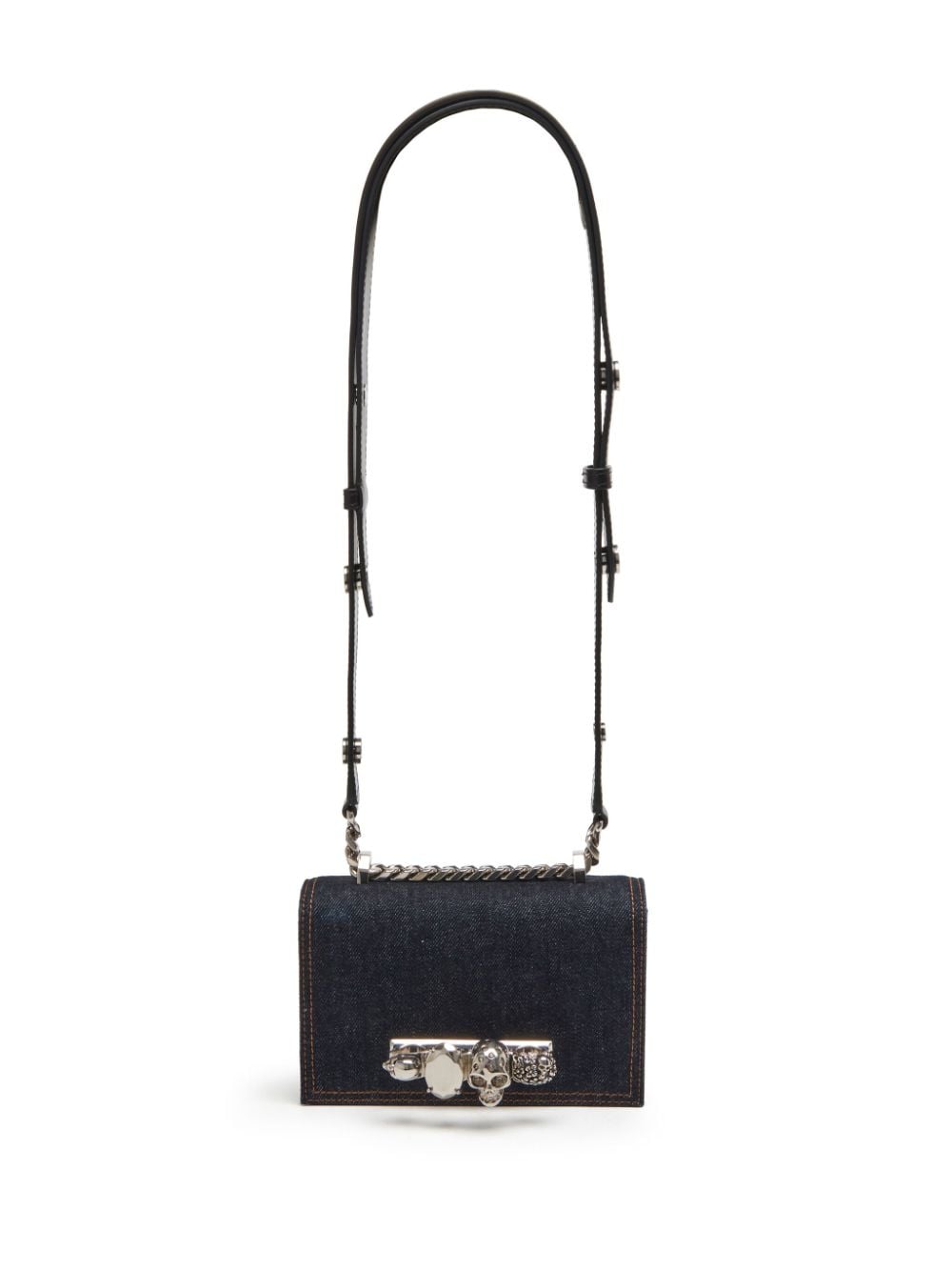 Alexander McQueen Mini Jewelled denim satchel bag - Image 5