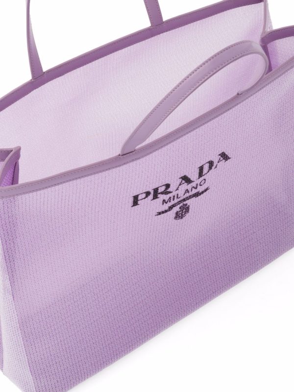 Prada sequinned logo-print mesh tote bag - Image 5