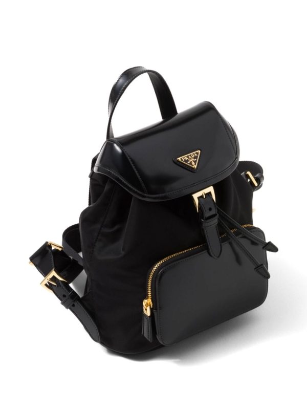 Prada logo-plaque panelled backpack - Image 5