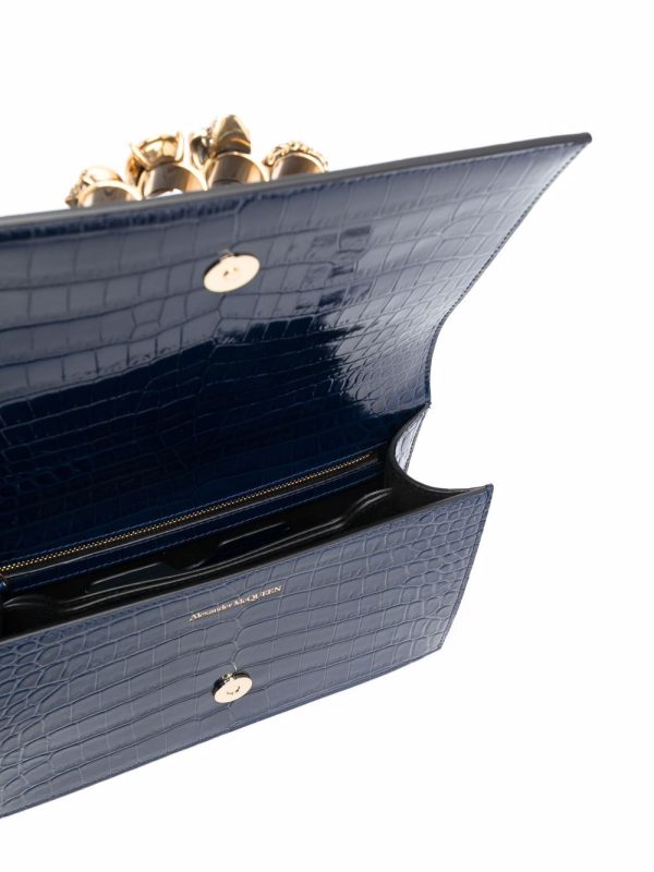Alexander McQueen Jewelled crocodile-effect crossbody bag - Image 2