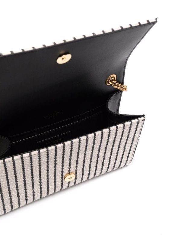 Saint Laurent Kate striped canvas shoulder bag - Image 5