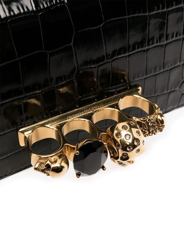 Alexander McQueen Jewelled crocodile-effect satchel - Image 3