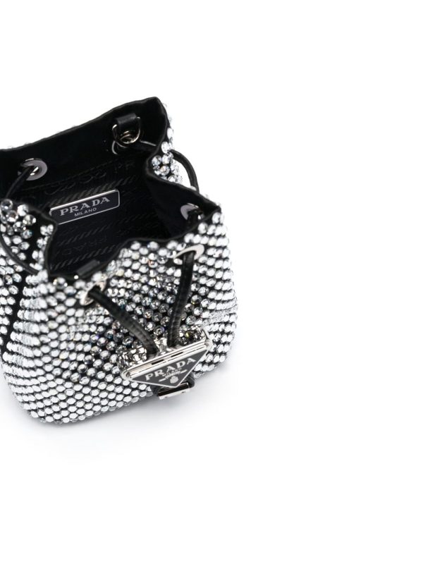 Prada stud-embellished logo-plaque mini bag - Image 5