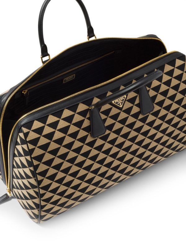 Prada Symbole embroidered fabric travel bag - Image 5