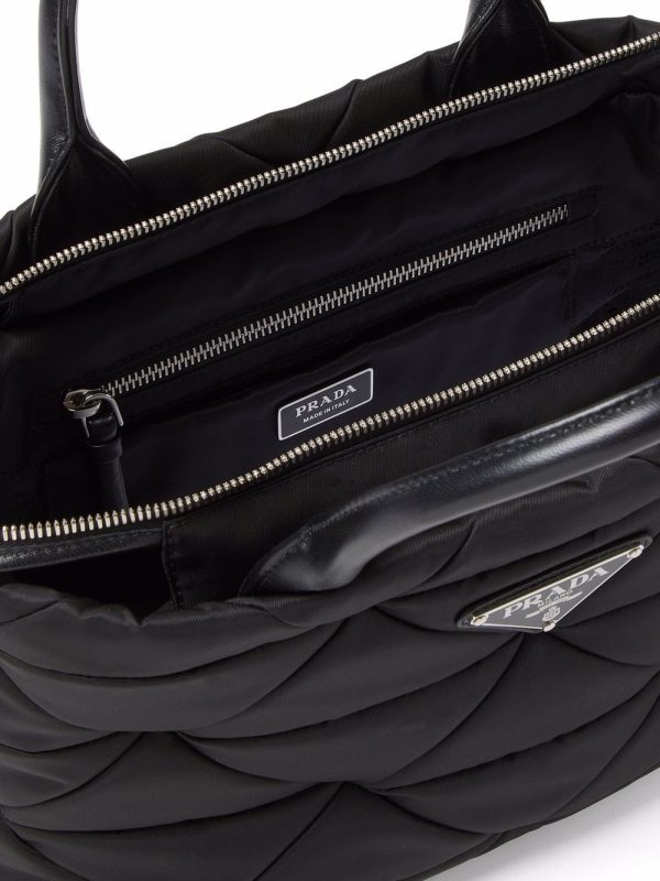 Prada Re-Nylon triangle-logo plaque padded tote bag - Image 5