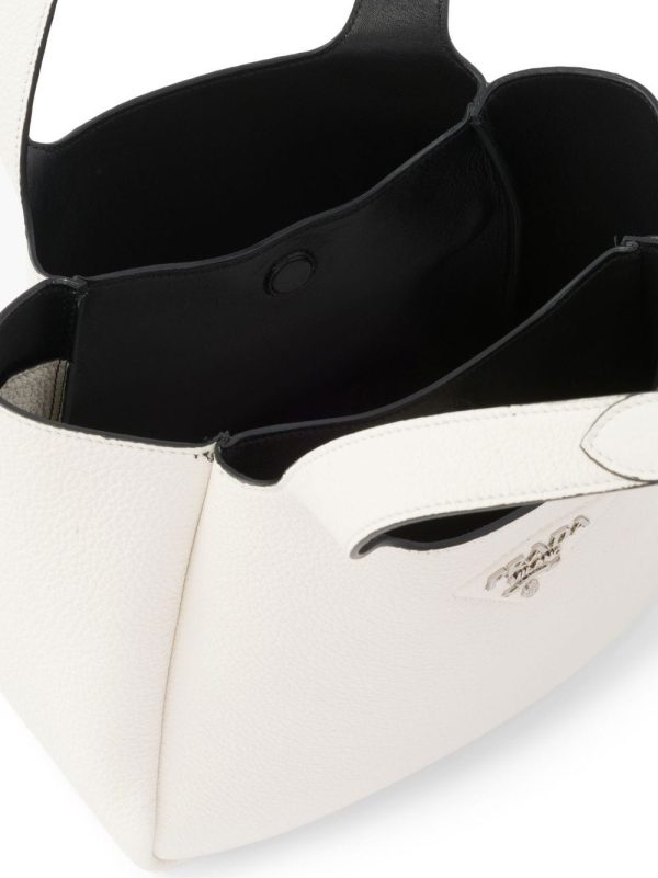 Prada pebbled logo-plaque tote bag - Image 5