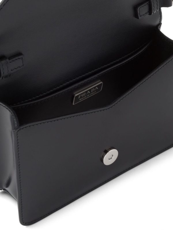 Prada Triangle-plaque brushed leather shoulder bag - Image 5
