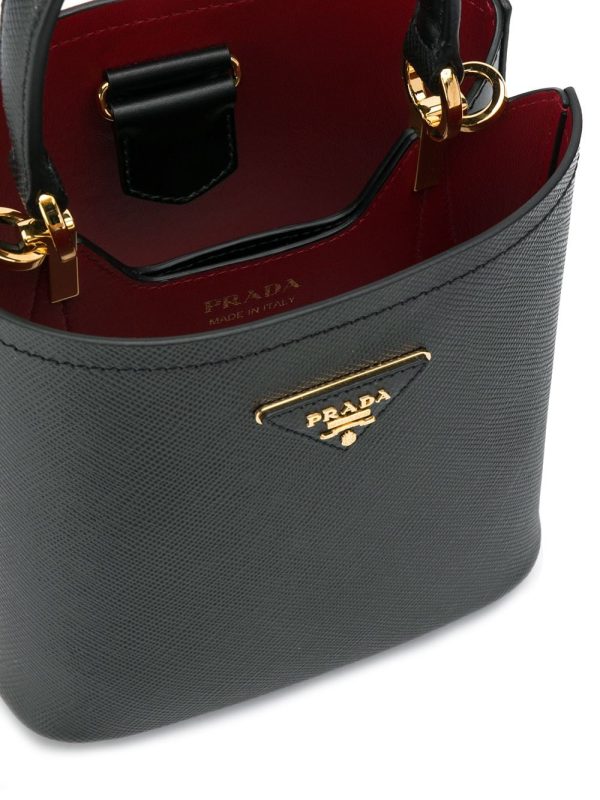 Prada logo plaque bucket bag - Image 5