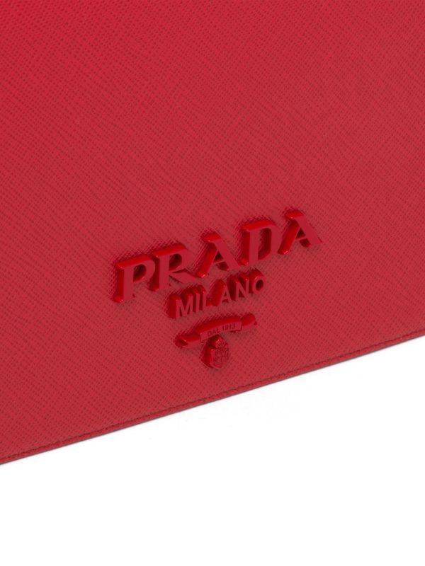 Prada logo-plaque Saffiano leather mini bag - Image 5