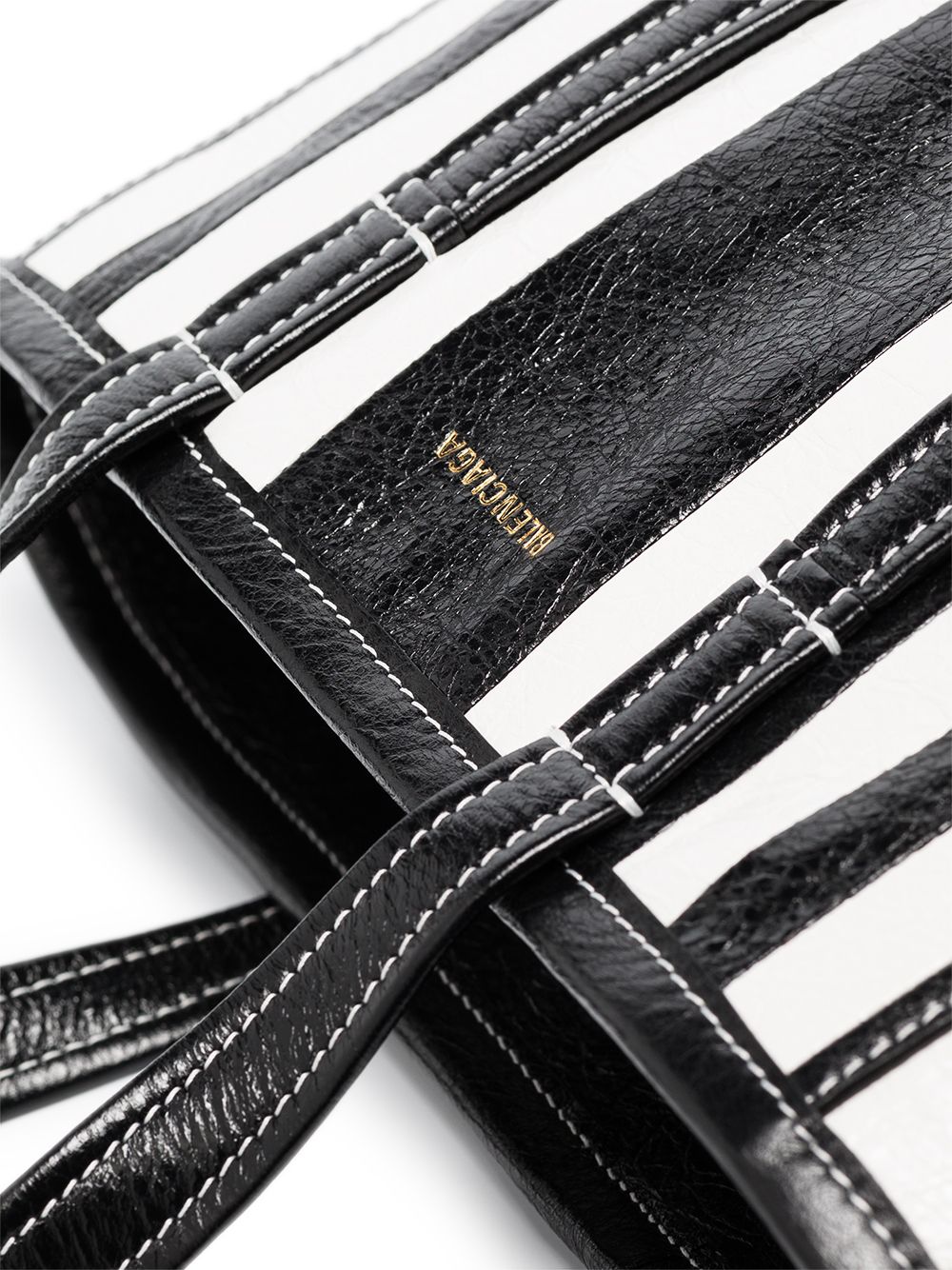 Balenciaga small Barbes East-West striped shopper tote - Image 5