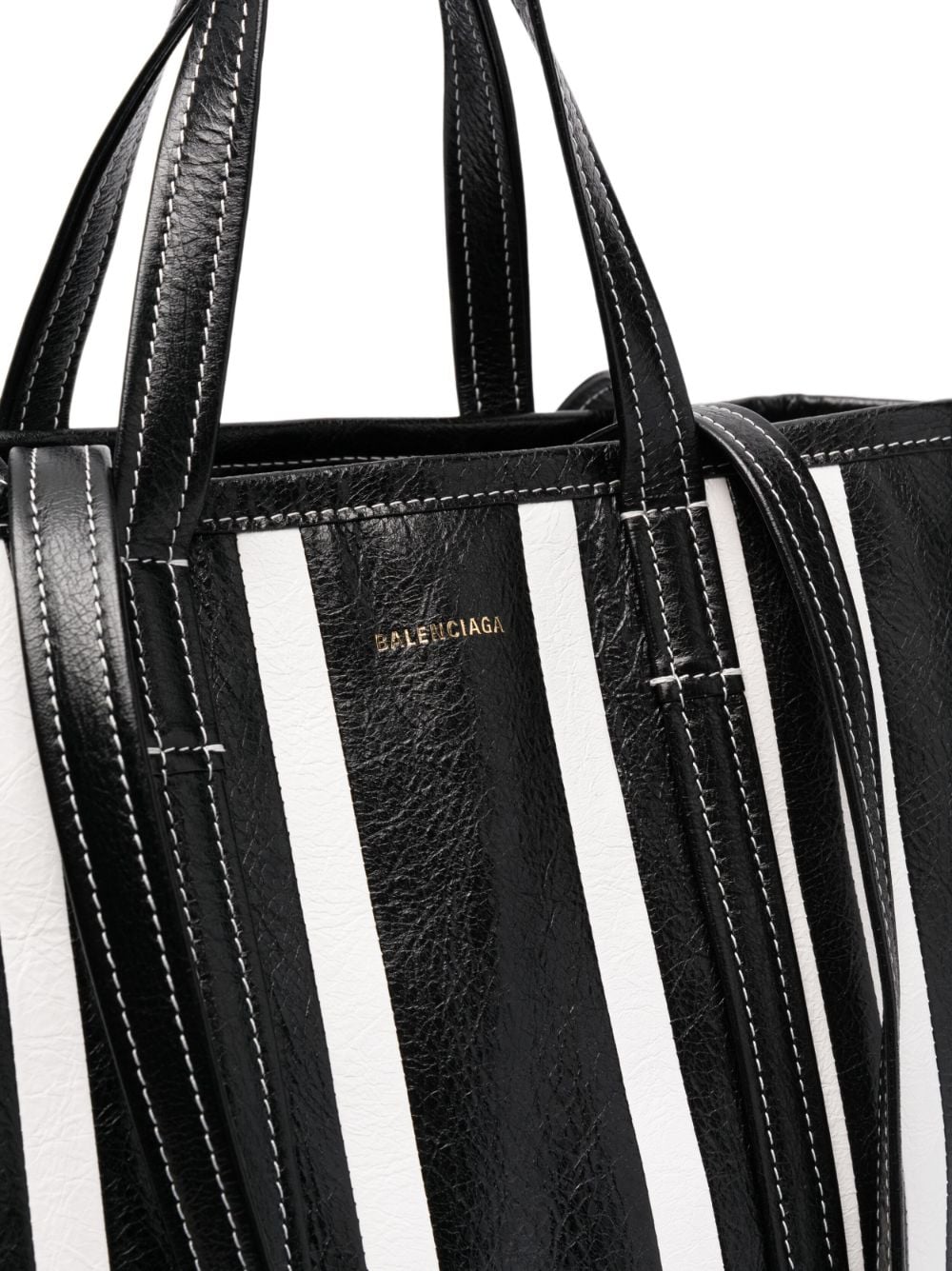 Balenciaga large Barbes East-West striped shopper tote - Image 5