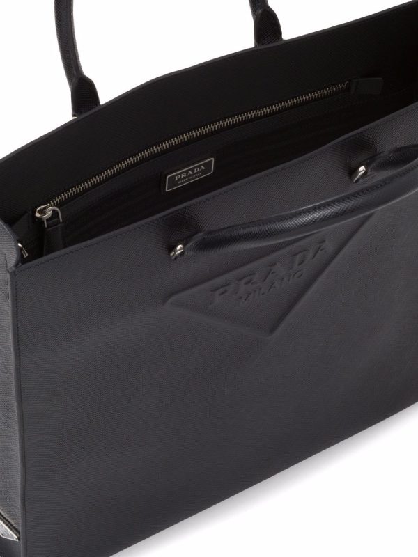 Prada logo-embossed Saffiano leather tote - Image 5