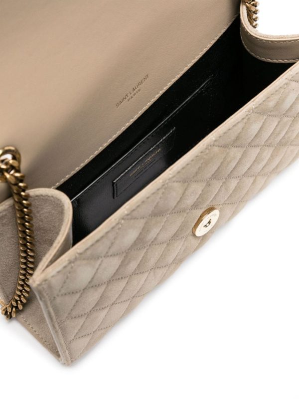 Saint Laurent small Envelope suede quilted shoulder bag - Image 5