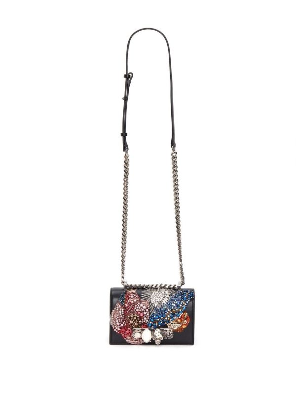 Alexander McQueen crystal-embellished leather mini bag - Image 2