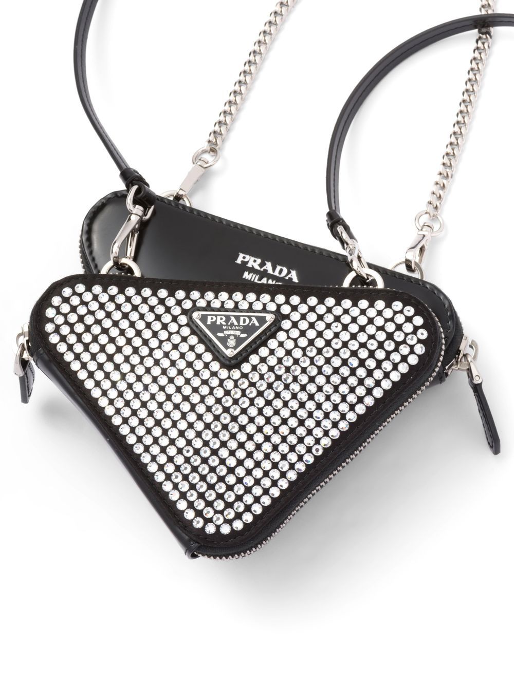 Prada mini Triangle crystal-embellished crossbody bag - Image 5
