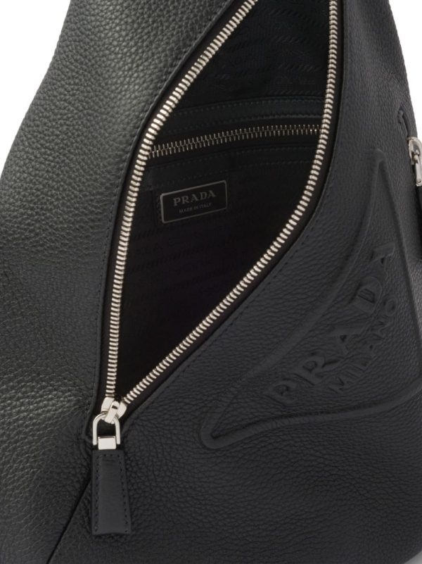 Prada logo-stamp leather backpack - Image 5