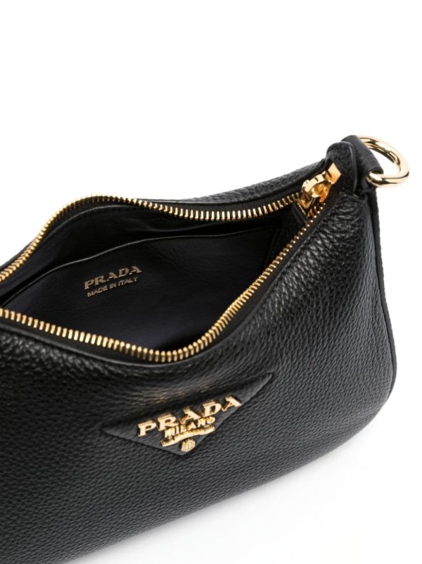 Prada enamel-triangle logo leather shoulder bag - Image 5