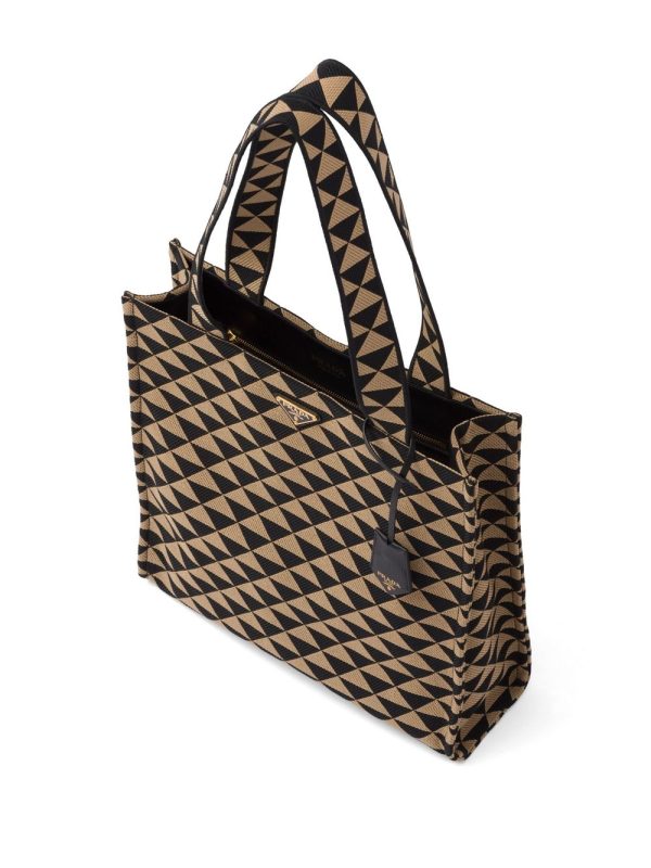 Prada large Symbole embroidered tote bag