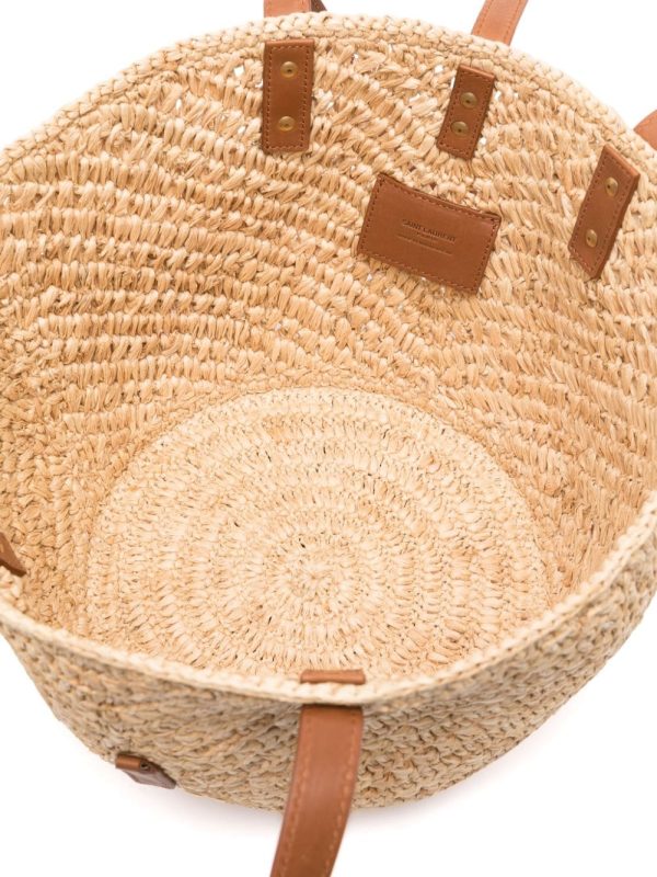 Saint Laurent medium Panier raffia tote bag - Image 5