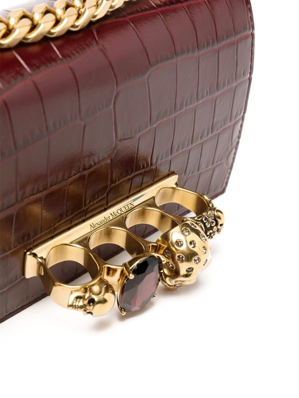 Alexander McQueen Jewelled crocodile-effect satchel - Image 3