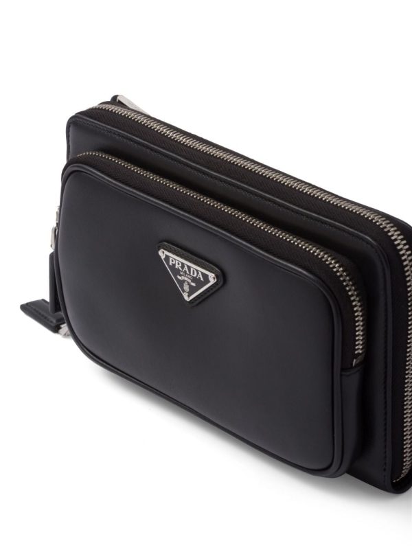 Prada logo-plaque leather shoulder bag - Image 5
