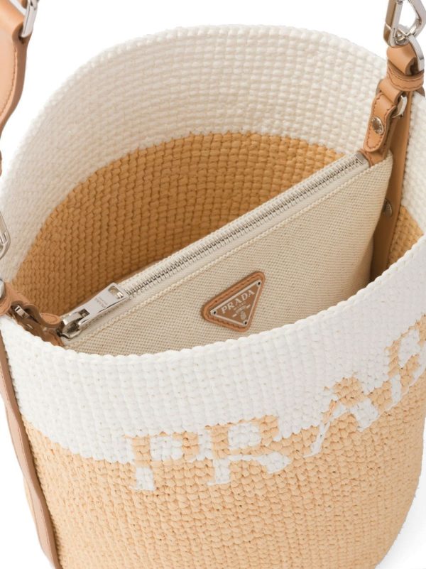 Prada logo-plaque bucket bag - Image 5