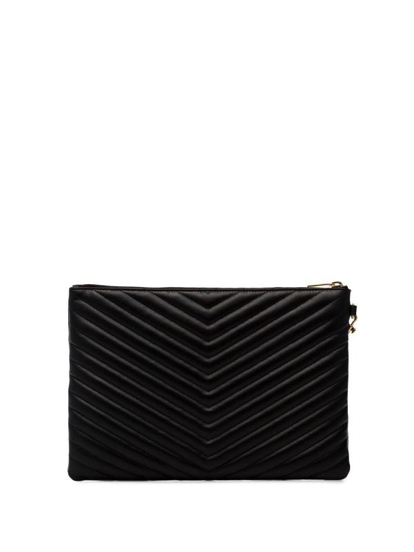 Saint Laurent quilted monogram clutch bag - Image 5