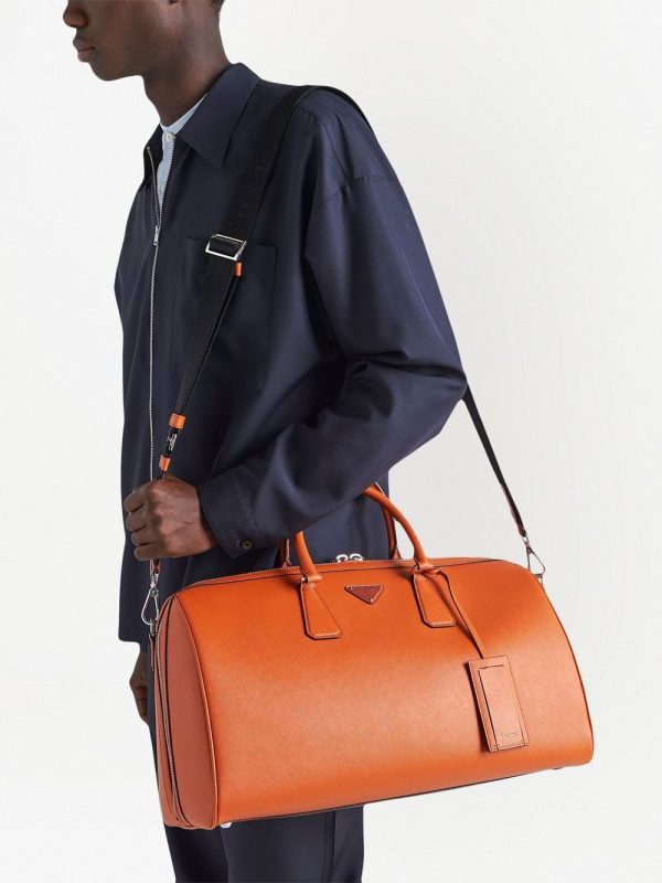 Prada leather logo-patch travel bag - Image 6