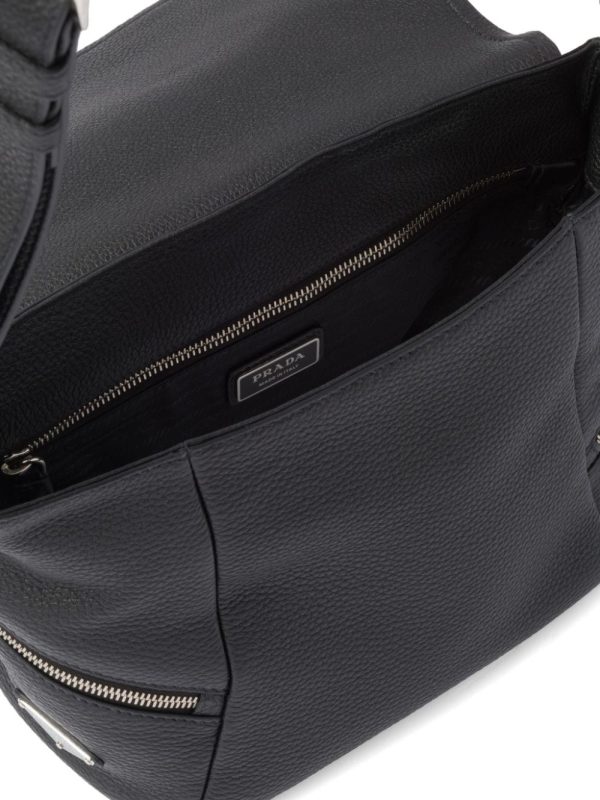 Prada logo-embossed leather messenger bag - Image 5
