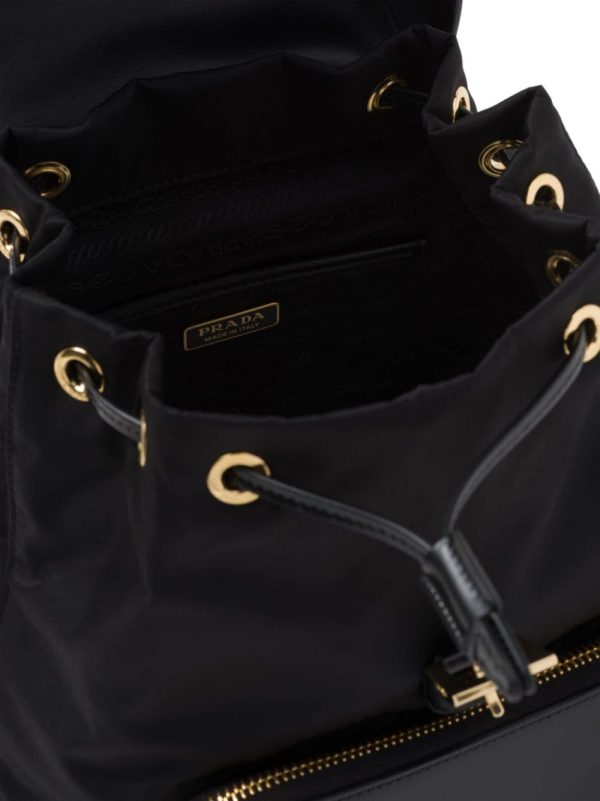 Prada logo-plaque panelled backpack - Image 6