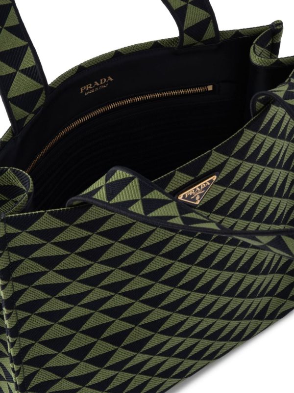 Prada large Symbole embroidered tote bag - Image 4
