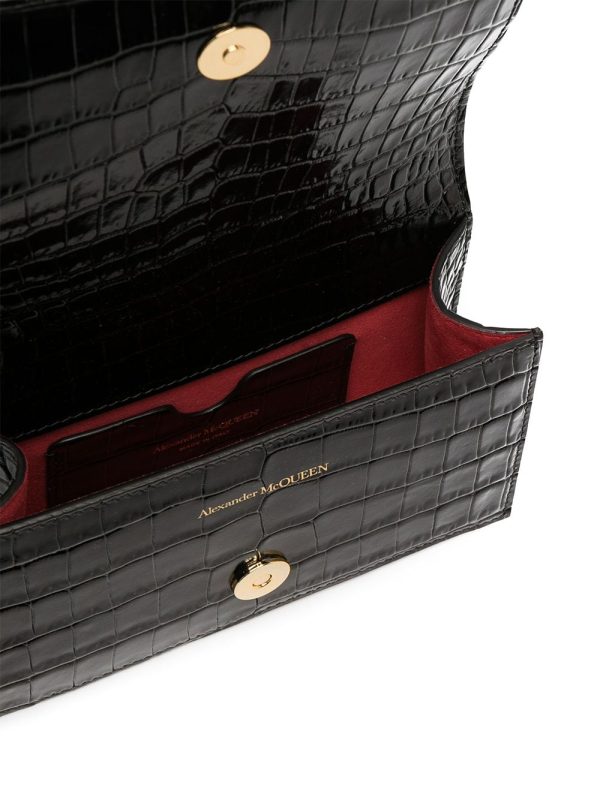 Alexander McQueen Jewelled crocodile-effect satchel - Image 2