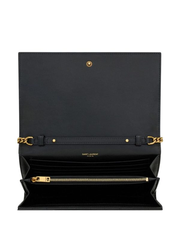 Saint Laurent Cassandre matelassé leather chain wallet - Image 6