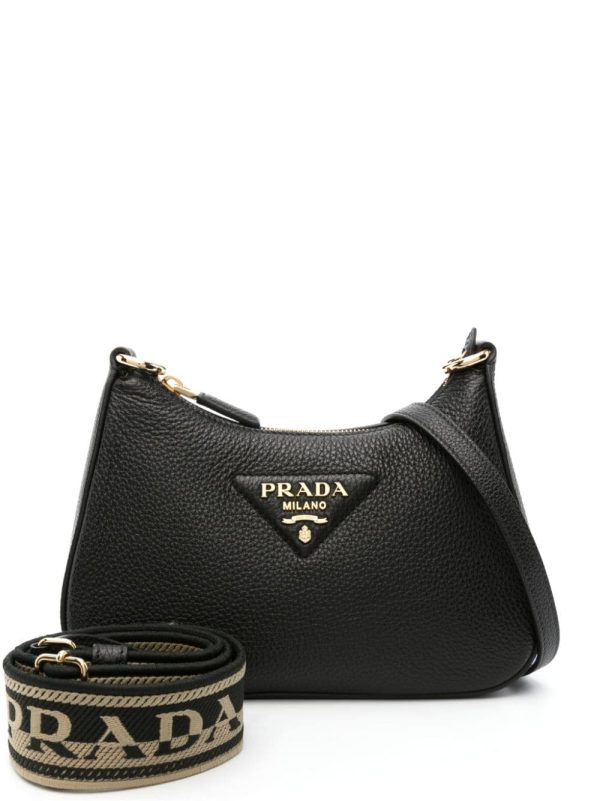 Prada enamel-triangle logo leather shoulder bag - Image 6