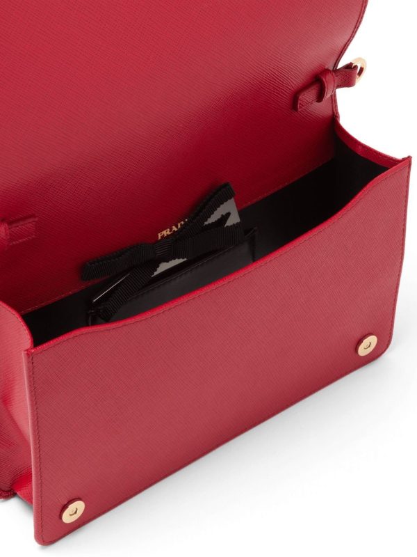 Prada logo-plaque Saffiano leather mini bag - Image 6