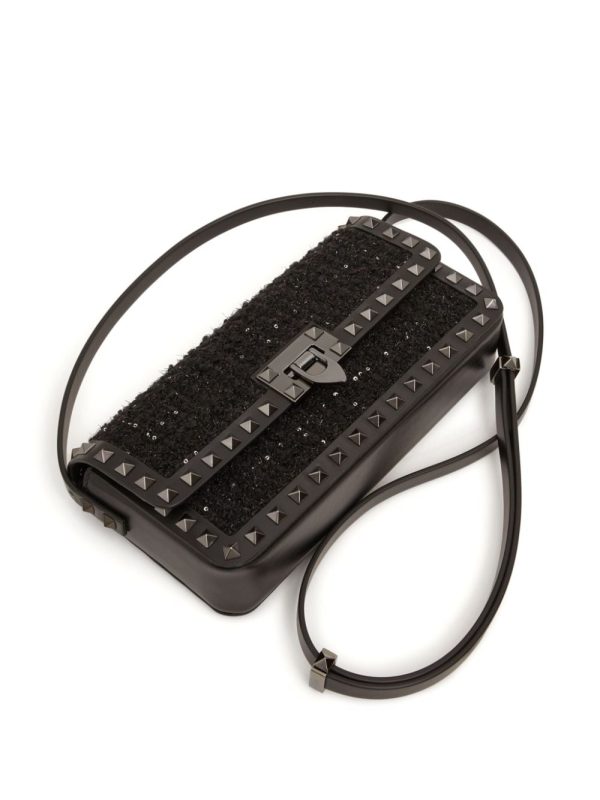 Valentino Garavani Rockstud23 E/W tweed shoulder bag - Image 6