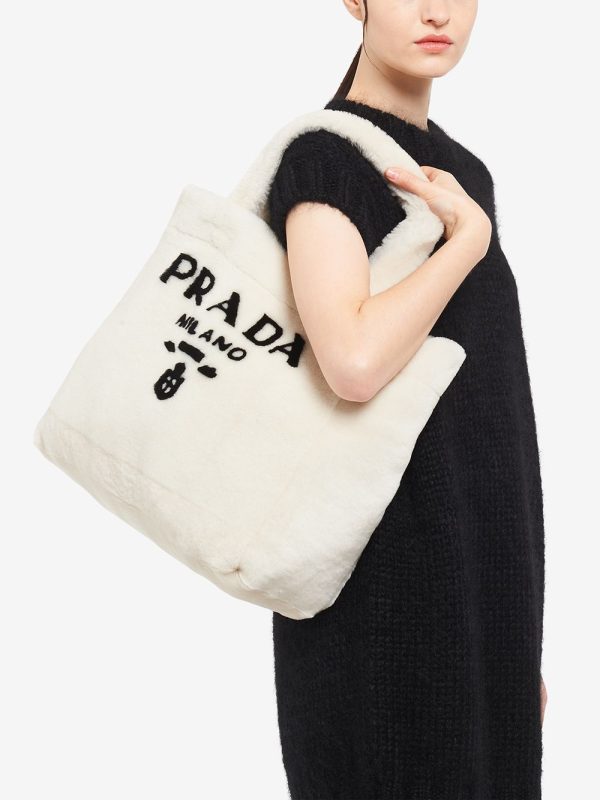 Prada shearling tote bag - Image 6