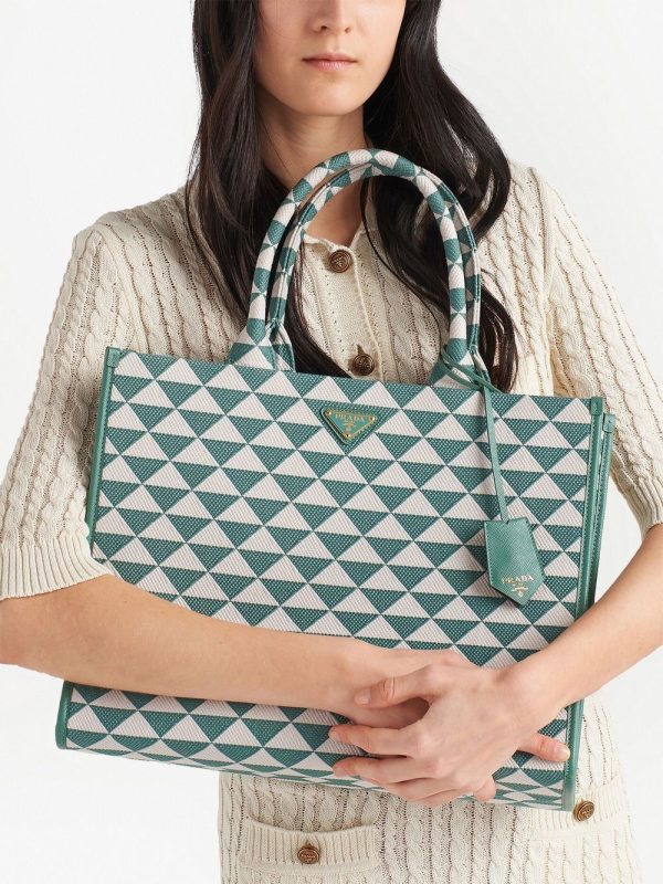 Prada large Symbole embroidered tote bag - Image 6