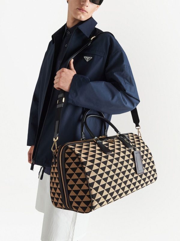 Prada Symbole embroidered fabric travel bag - Image 6