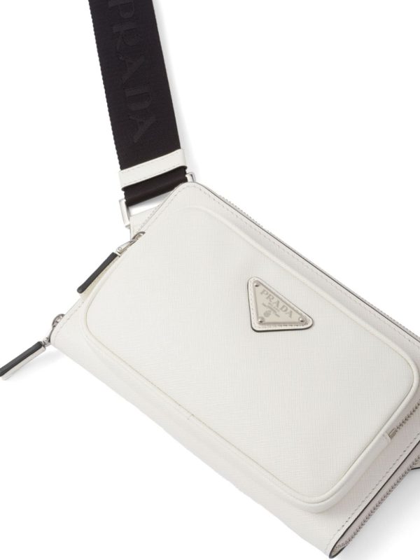 Prada logo-plaque leather messenger bag - Image 6