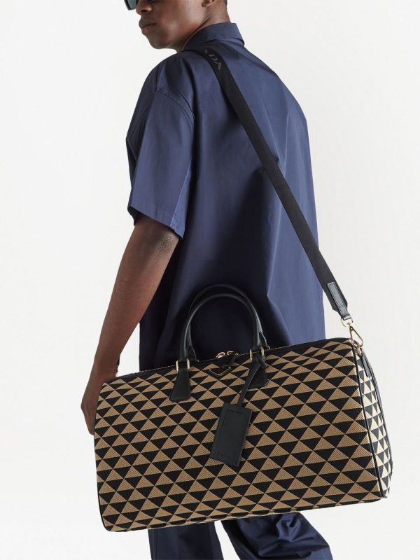 Prada Symbole embroidered fabric travel bag - Image 6