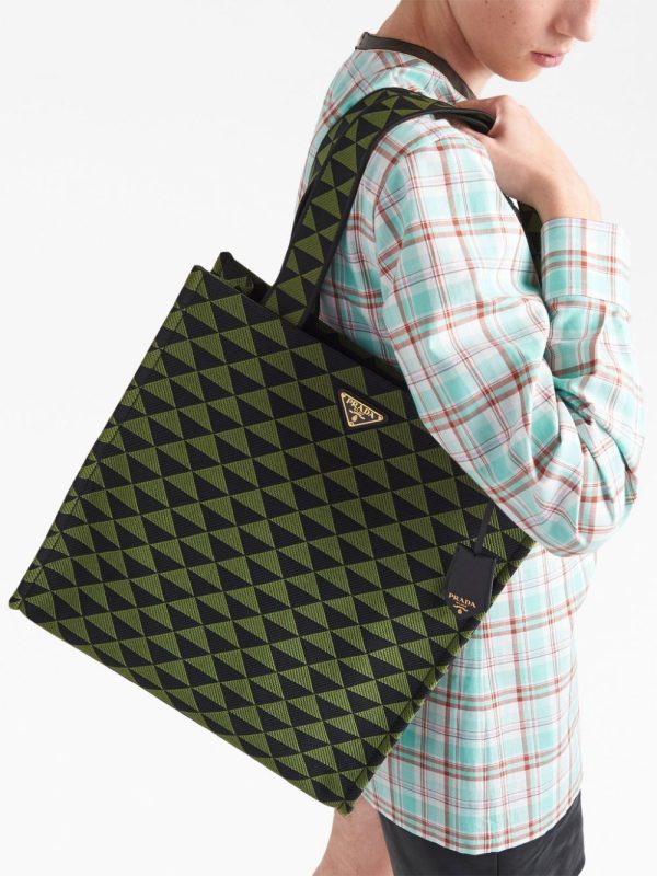 Prada large Symbole embroidered tote bag - Image 5