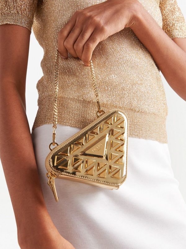 Prada studded leather mini pouch - Image 7