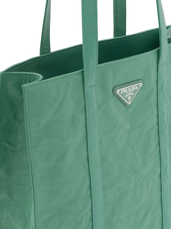 Prada small antique nappa leather tote - Image 7