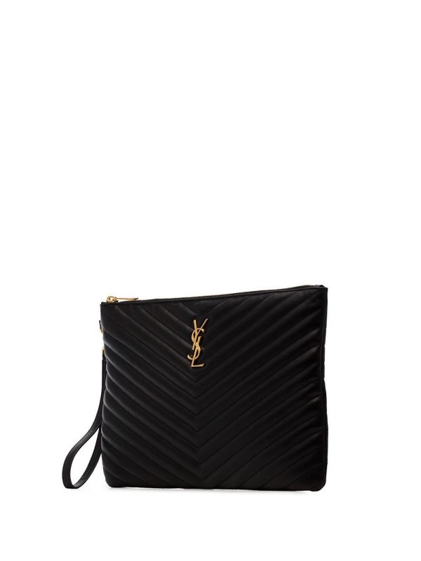 Saint Laurent quilted monogram clutch bag - Image 8