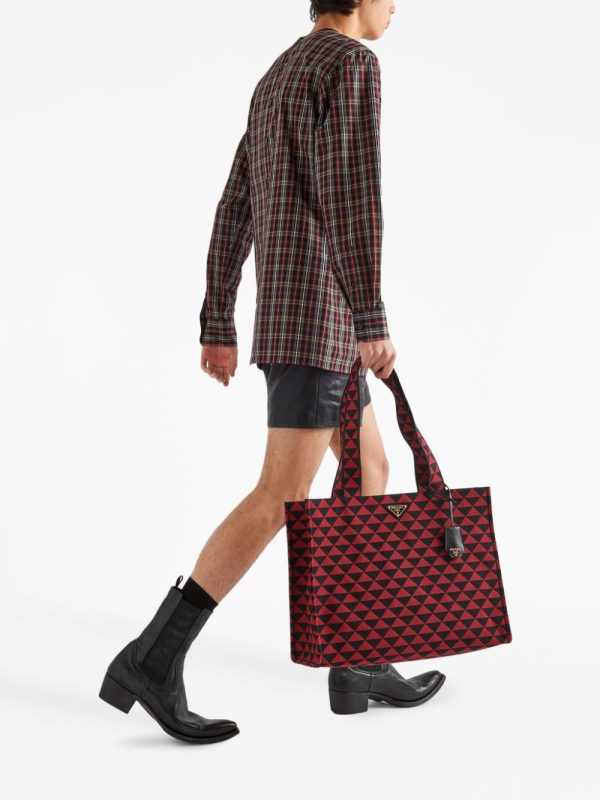 Prada large Symbole embroidered tote bag - Image 7