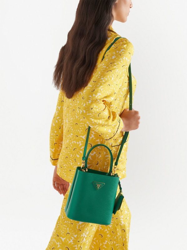 Prada small leather Panier bag - Image 7